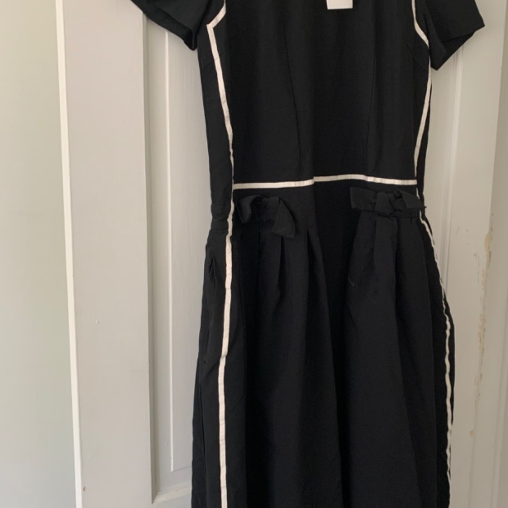 Comme des Garcons Black and White Midi Dress - Picture 4 of 7